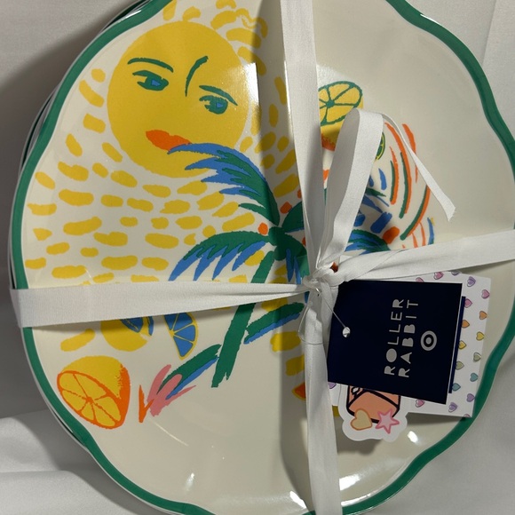 Roller Rabbit Colorful Salad Plates Set - Picture 2 of 3